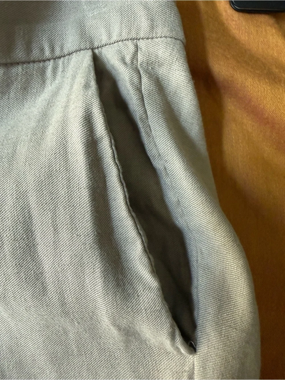 Babaton Light Beige Women's Linen-Blend Straight Chinos